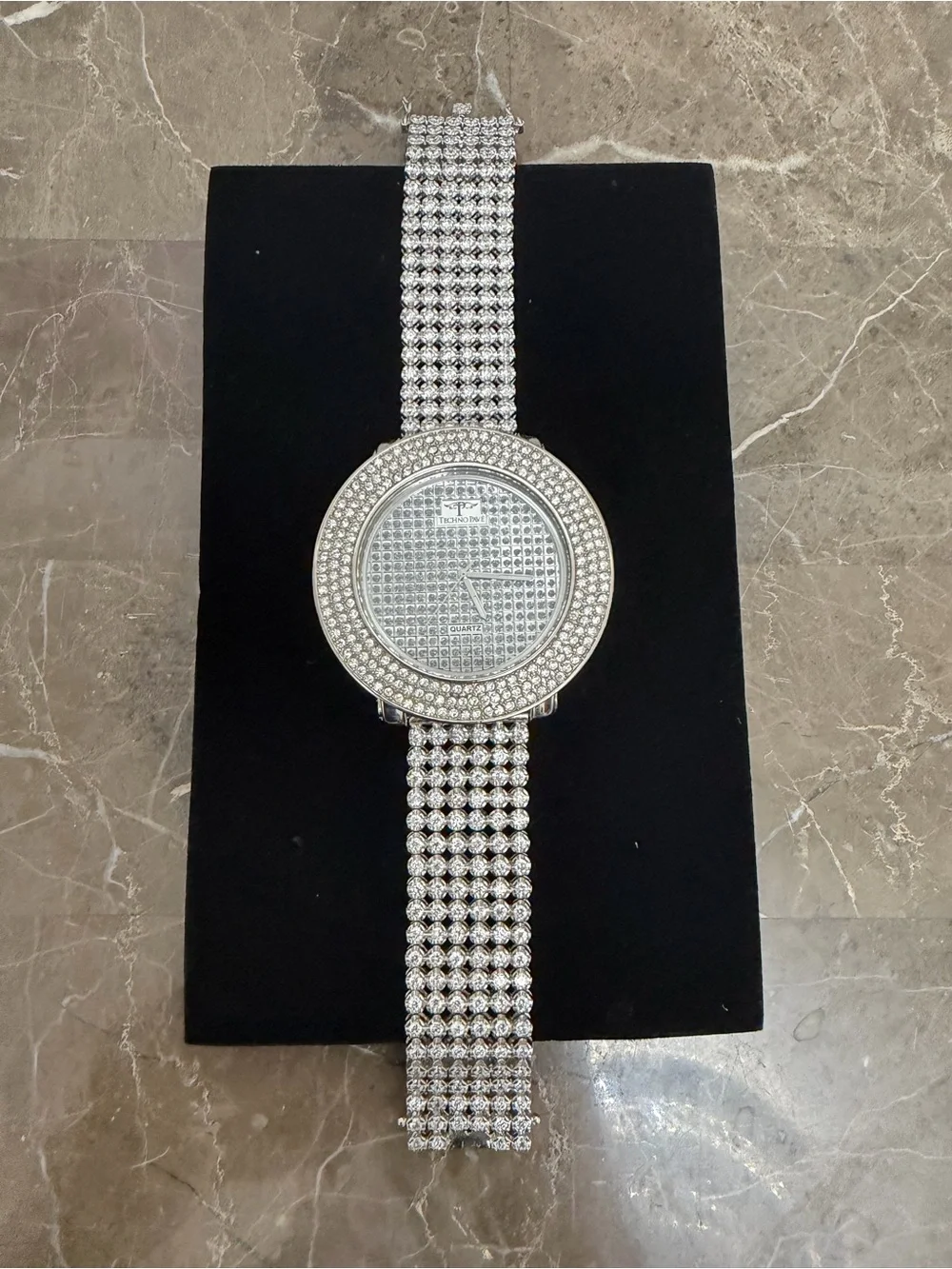 Stainless Steel Techno Pave Iced Out Men’s Watch
